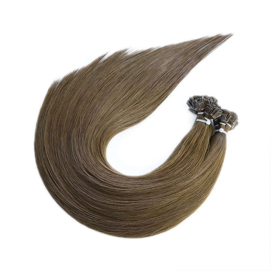 #4 Medium Brown Flat Tip Hair Extension