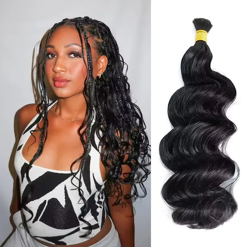 Loose wave bulk human hair extension for boho goddess braids