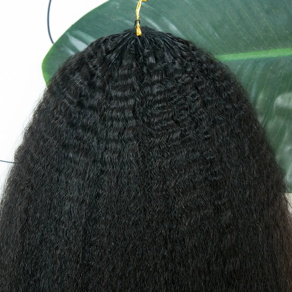 Crochet kinky straight human hair top details