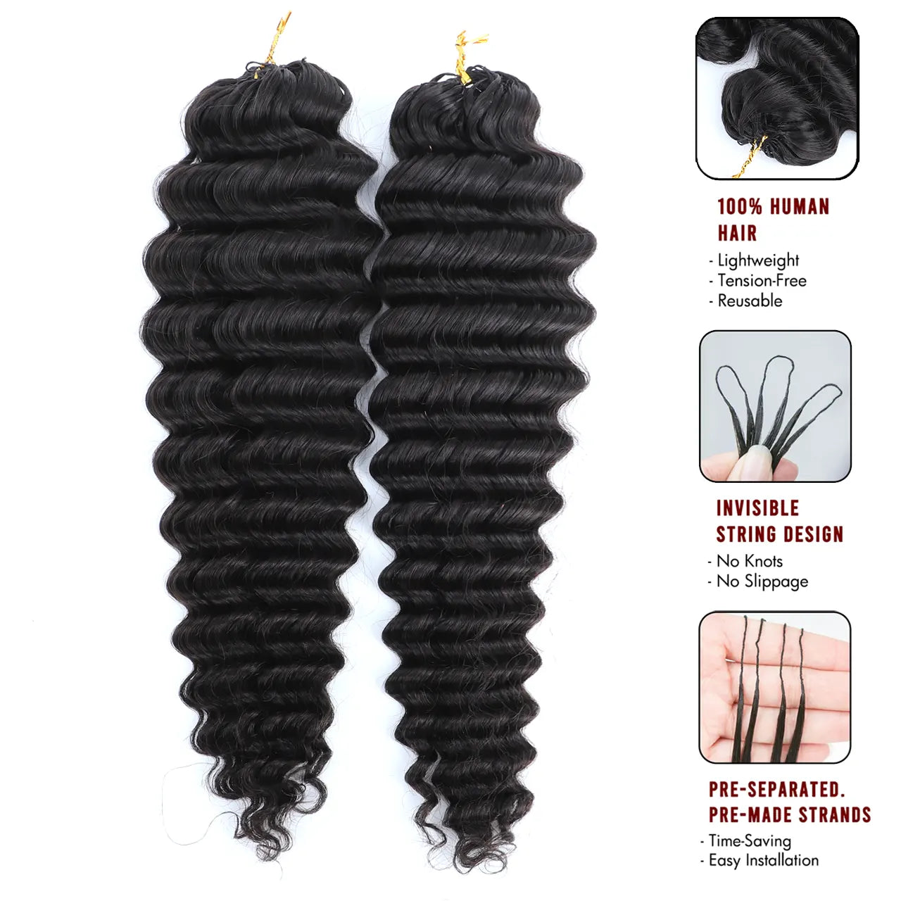 Crochet human hair deep wave saving time
