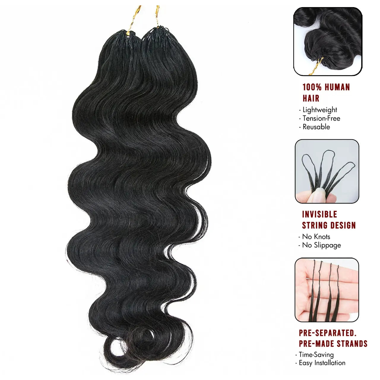 Feather crochet 100% virgin human hair