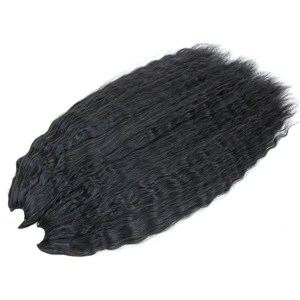 Feather wet and wavy human hair crochet hair extensions two packs details