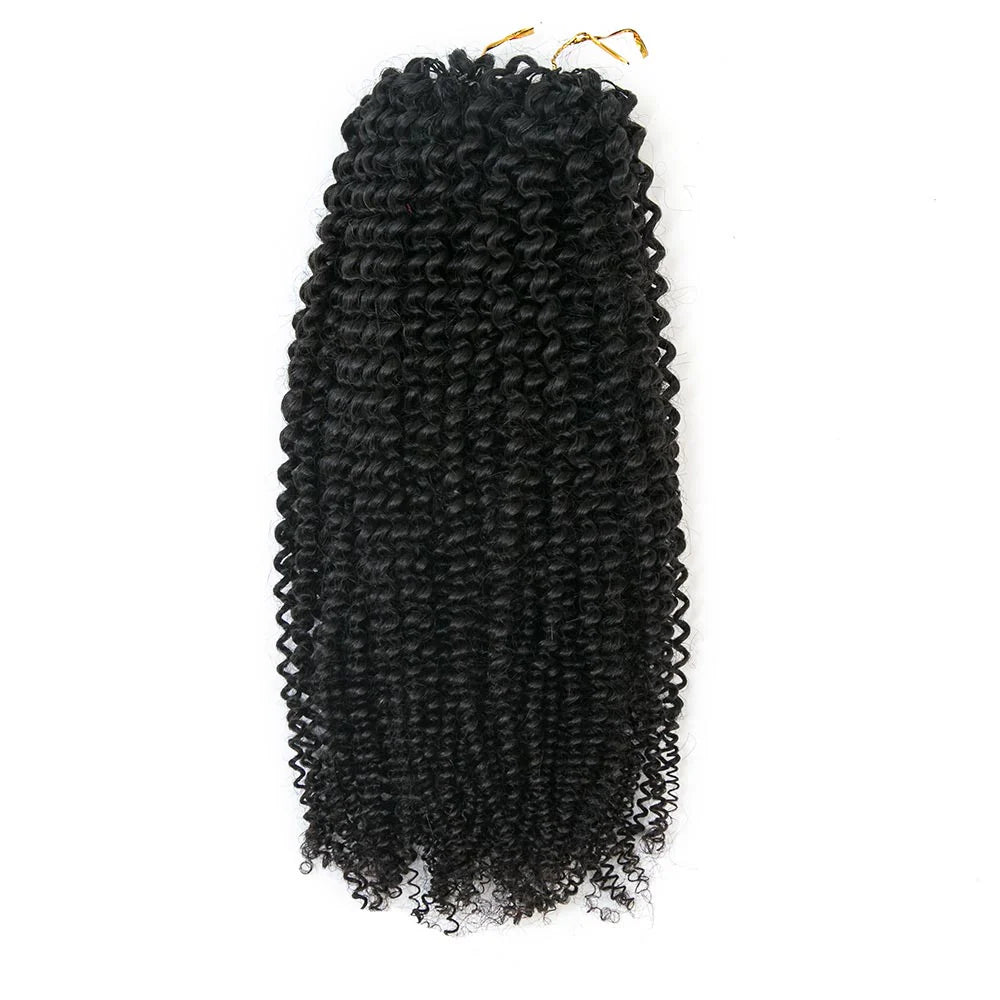 Knotless pre-separated feather crochet hair extension afro kinky curly human hair