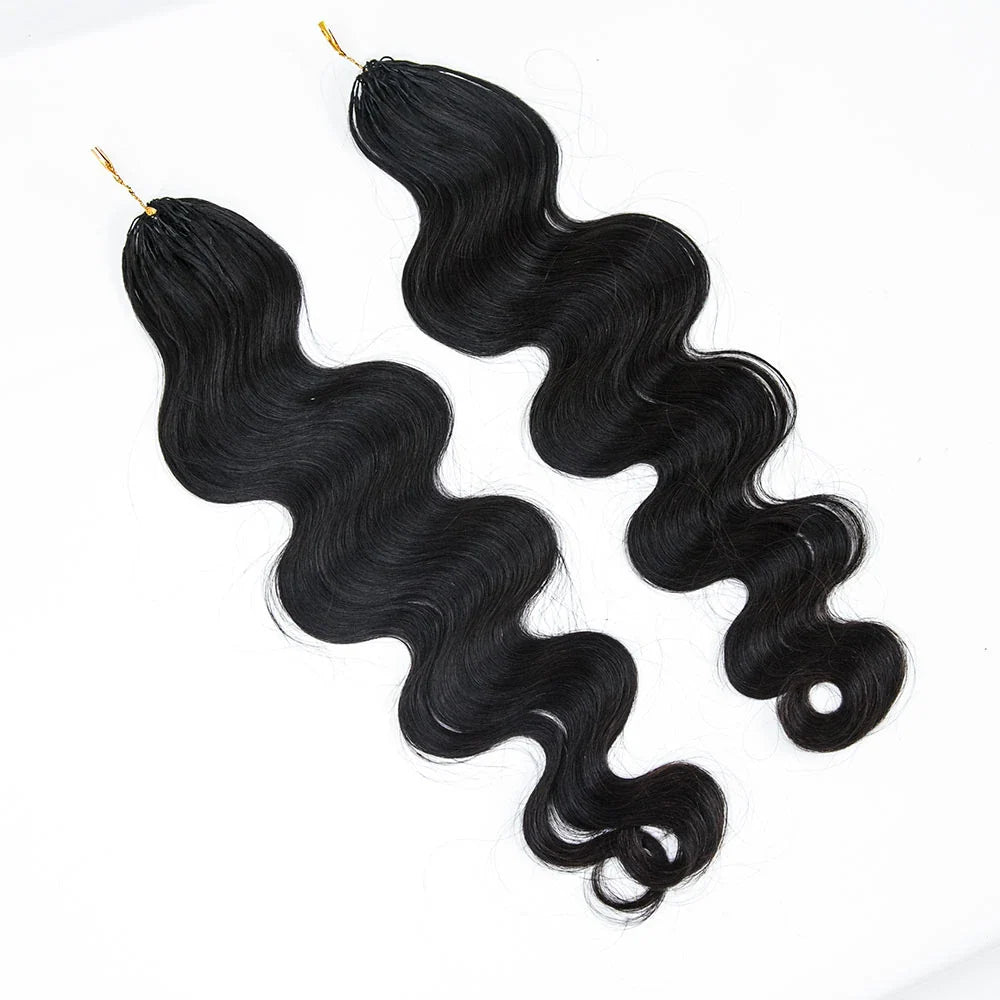 2Packs knotless pre separated crochet hair extensions human hair body wave