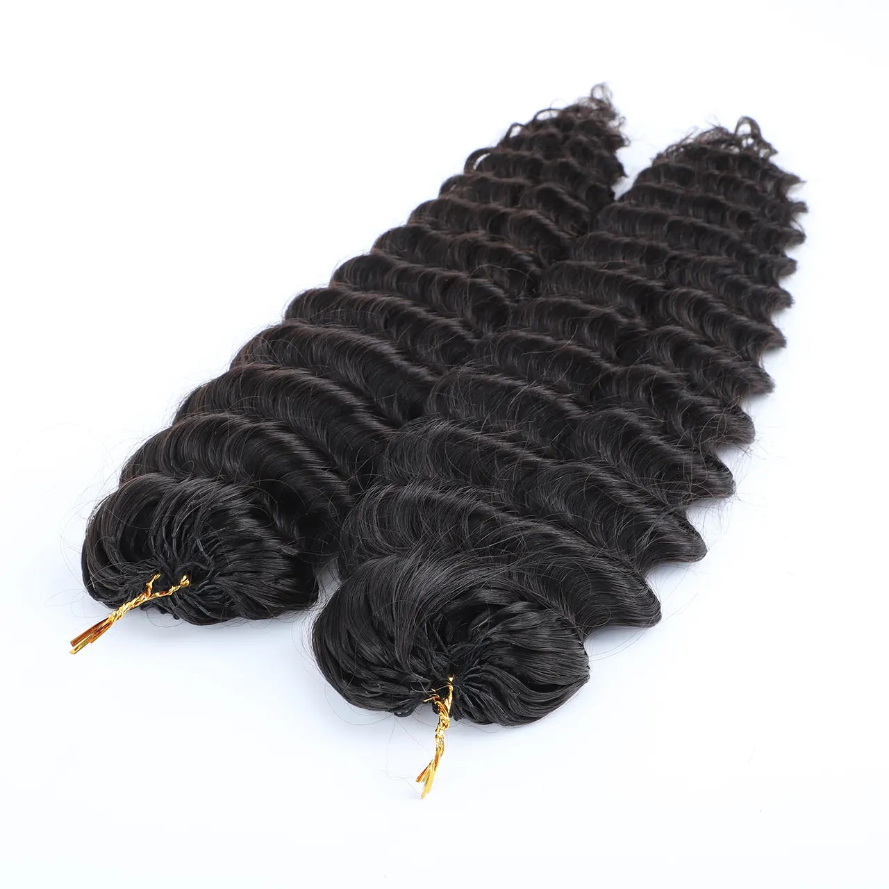 Crochet hair extensions deep wave human hair two packs