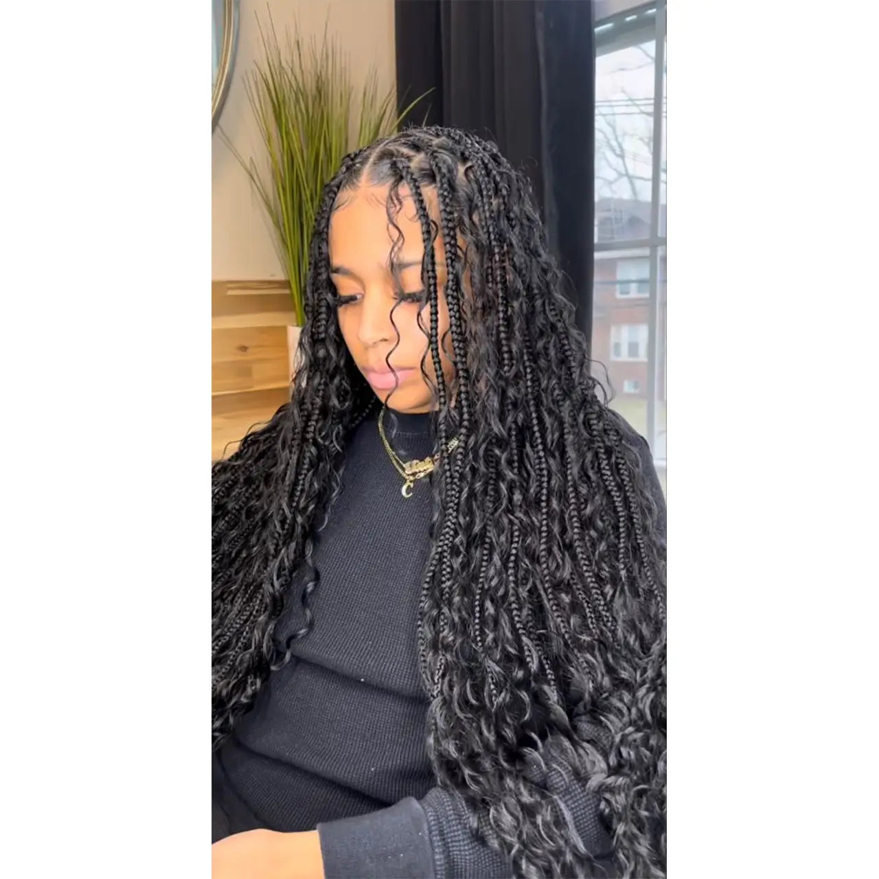 Deep wave bulk 100% human hair for braiding natural black 100g per pack