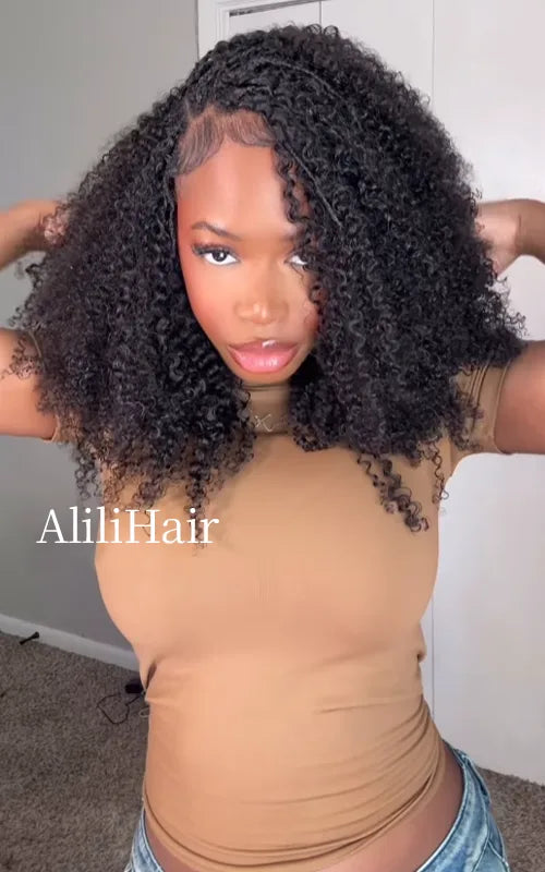 Afro Kinky Curly Human Crochet Hair