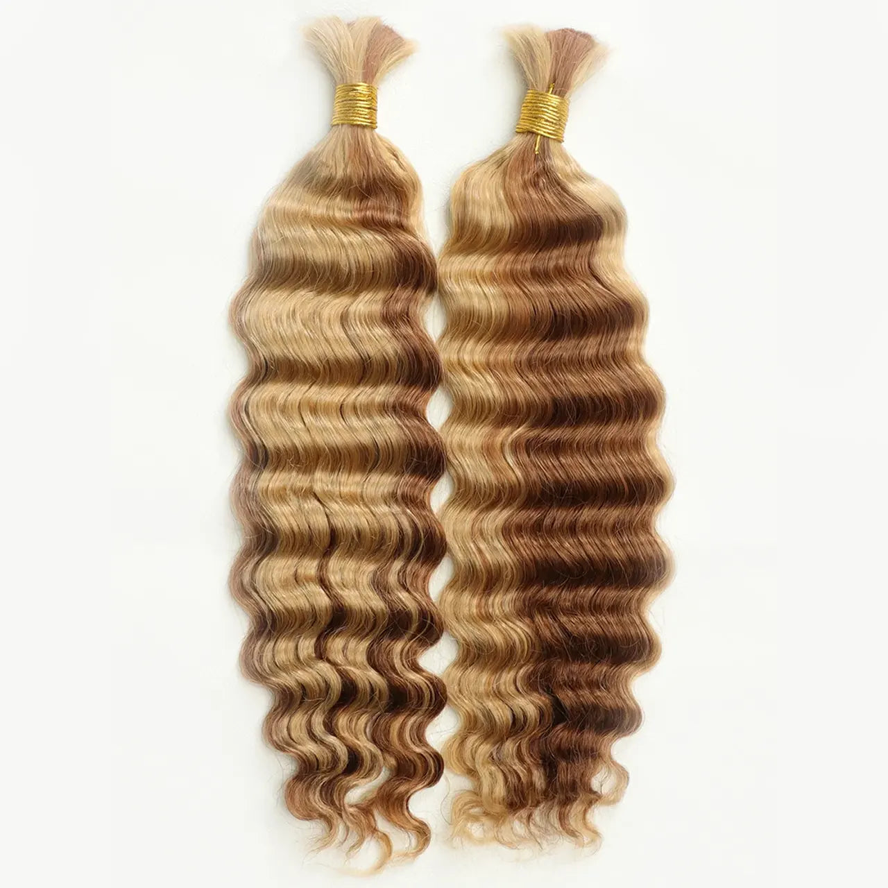 Blonde deep wave bulk hair extensions