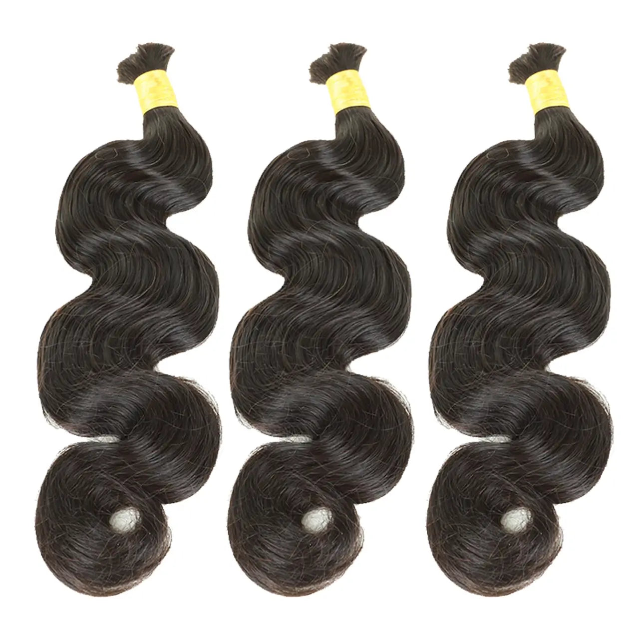 Body wave three hair bundles for braiding natural black