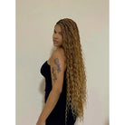 Boho bulk human braiding hair double drawn light auburn