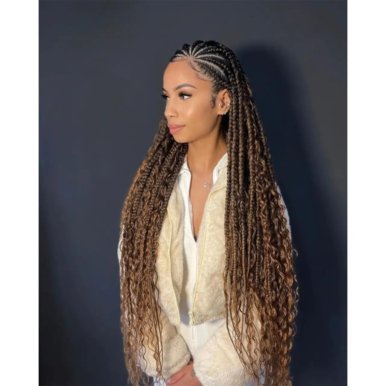 Boho crochet braids dark brown two bundles trial effect