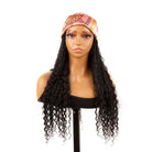 Boho style braids headband wig with human hair curls matched hat and scarves