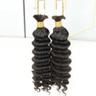 Braiding bulk human hair two bundles natural hair the tail