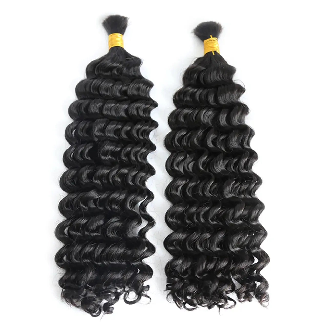 Bulk hair for braiding virgin human hair water wave natural black two bundles