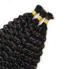 Bulk human braiding hair of three bundles natural black details