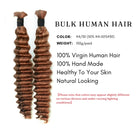 Bulk human hair curly ends details medium brown deep wave for braiding two bundles