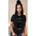 Bulk human hair for boho braiding for girl water wave natural black double drawn