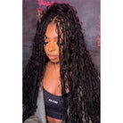 Bulk human hair for braiding dark brown deep wave beautiful girl wear effect