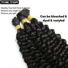 Bulk human hair for braiding healthy top soft hair natural black 100g bundle water wave