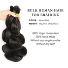 Bulk human hair for braiding natural black 100g per pack without any tangle trouble