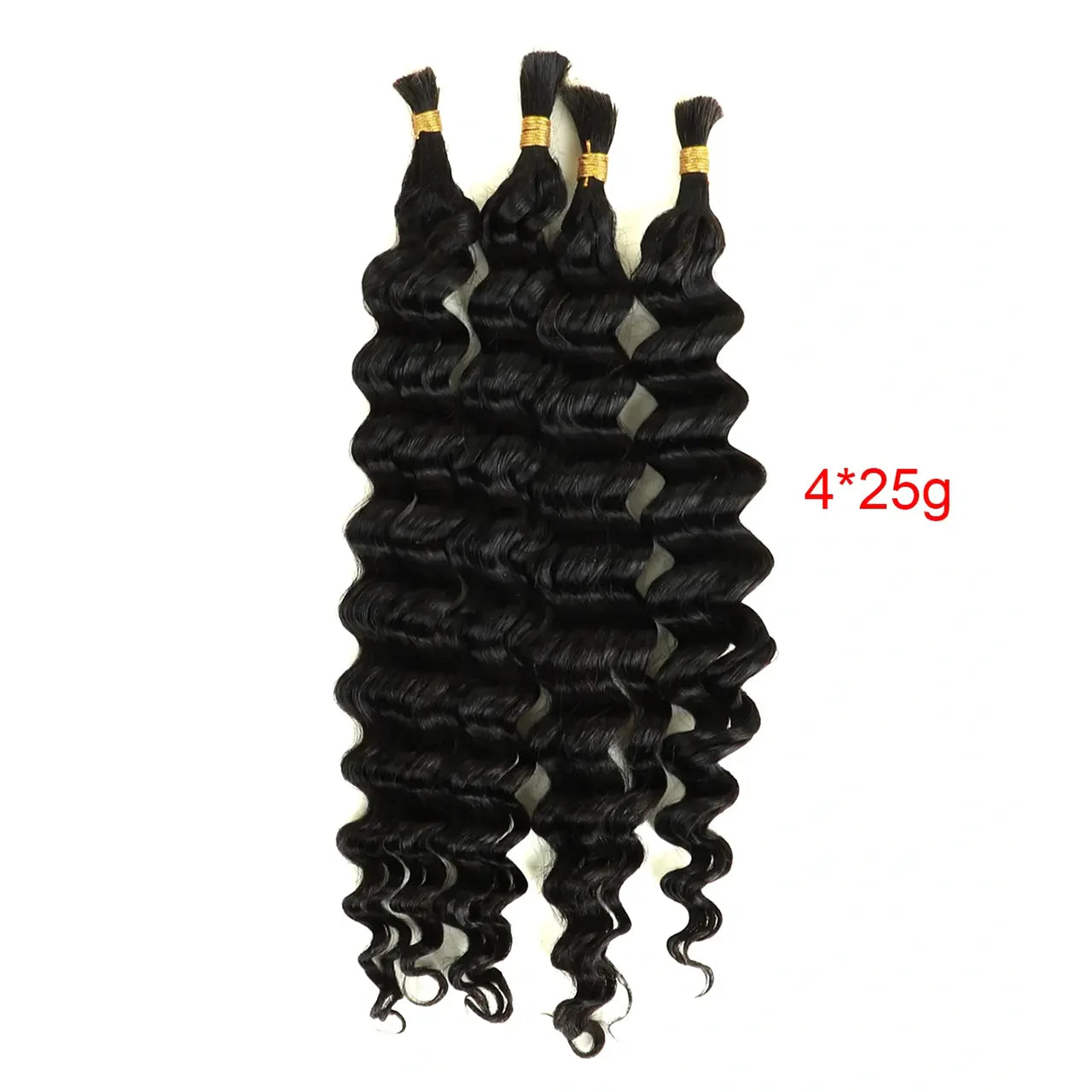 Bulk human hair for braiding natural black four bundles 25g