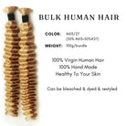 Bulk human hair piano color deep wave color and weight