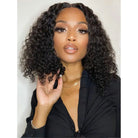 Bulk kinky human hair for braiding curly natural black double drawn