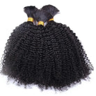 Bulk kinky human hair for braiding curly natural black