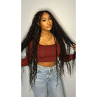 Crochet boho faux locs braids human hair ends details