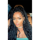 Crochet braids faux locs curly hair with deep wave natural black for women