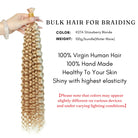 Curly bulk human hair for braiding strawberry blonde water wave