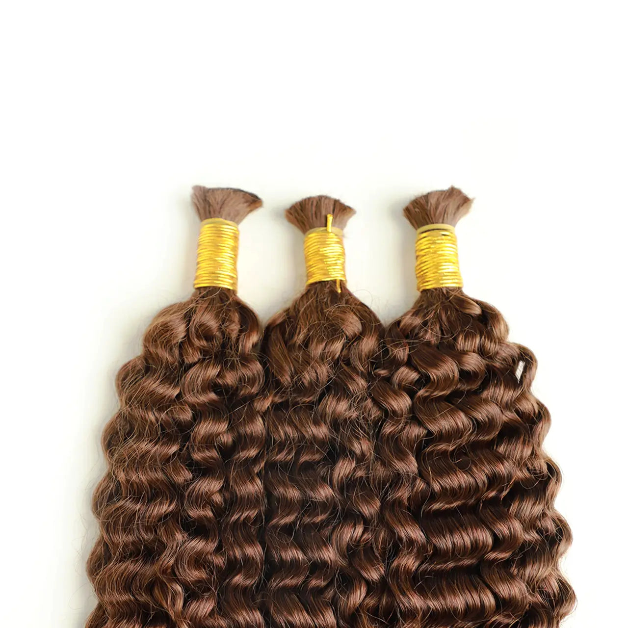 Dark brown water wave three bundles the top double drawn bulk human hair for braiding