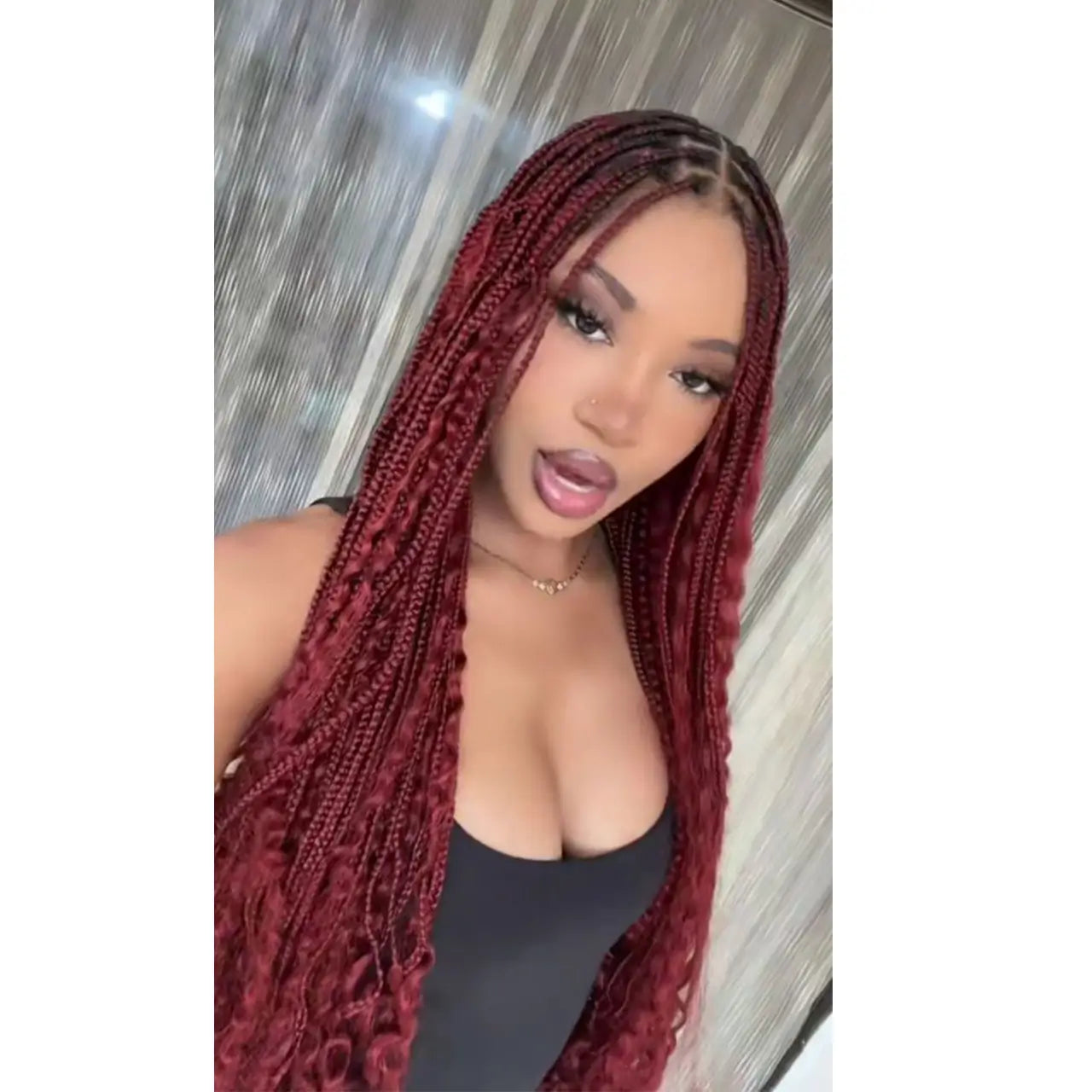 Deep wave boho braiding bulk human hair burgundy red for women