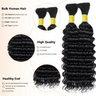 Deep wave bulk hair for boho box braiding natural black