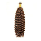 Double drawn bulk human hair for braiding dark brown water wave