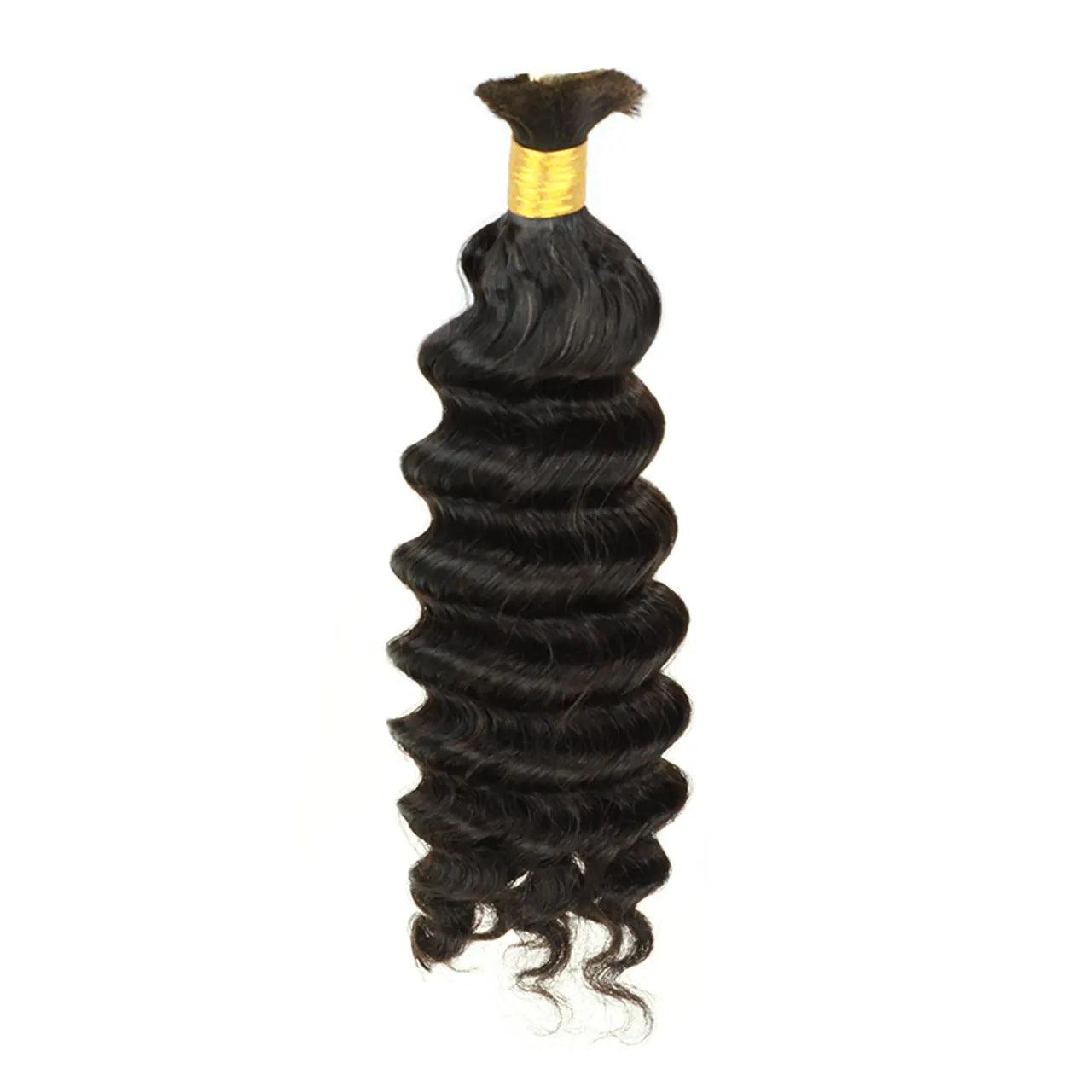 Double drawn deep wave bulk human hair for braiding natural black