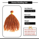 Ginger orange kinky curly bulk human hair for braiding