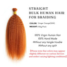  Ginger straight kinky bulk human hair for boho box braiding