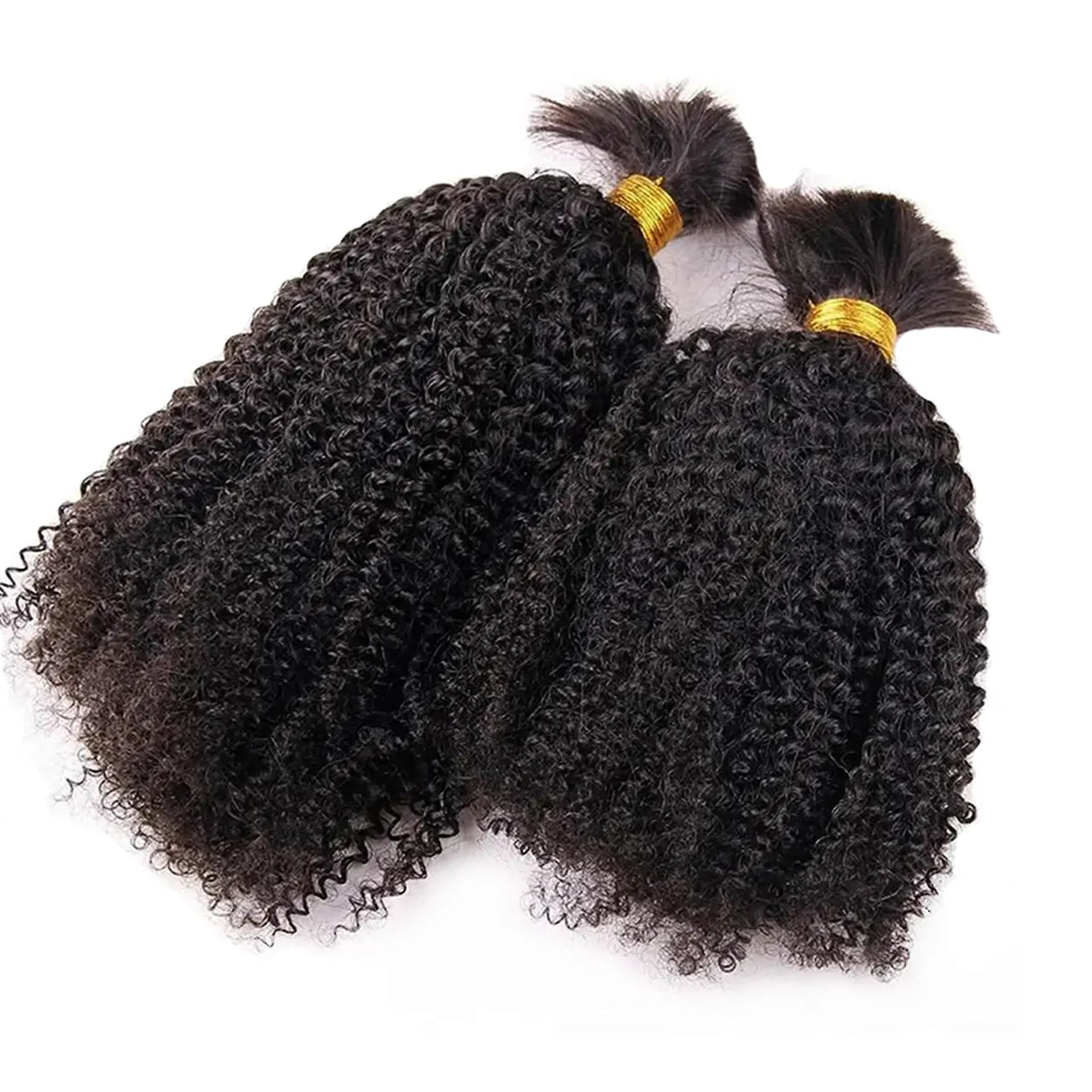 Kinky curly bulk human hair for braiding