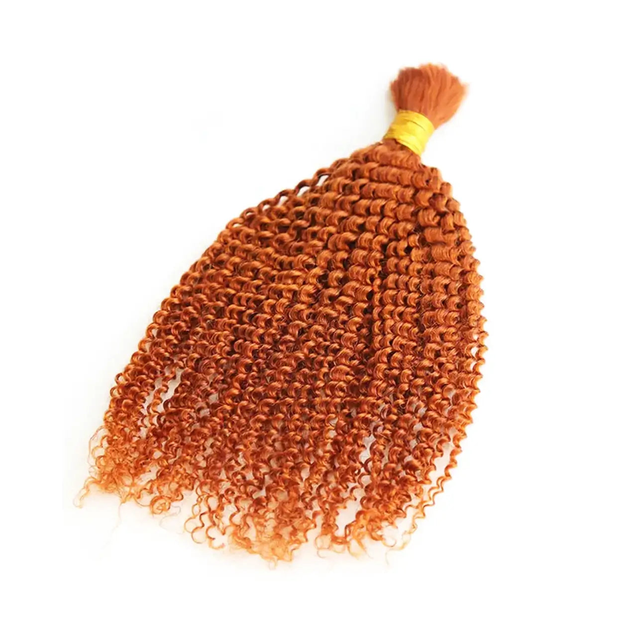 Kinky curly human braiding hair bulk 350 ginger boho braids