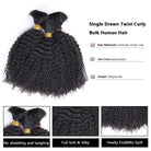 Kinky curly human hair for braiding natural black no shedding and tangling