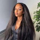 Kinky curly straight bulk human hair for braiding natural black single drawn for women