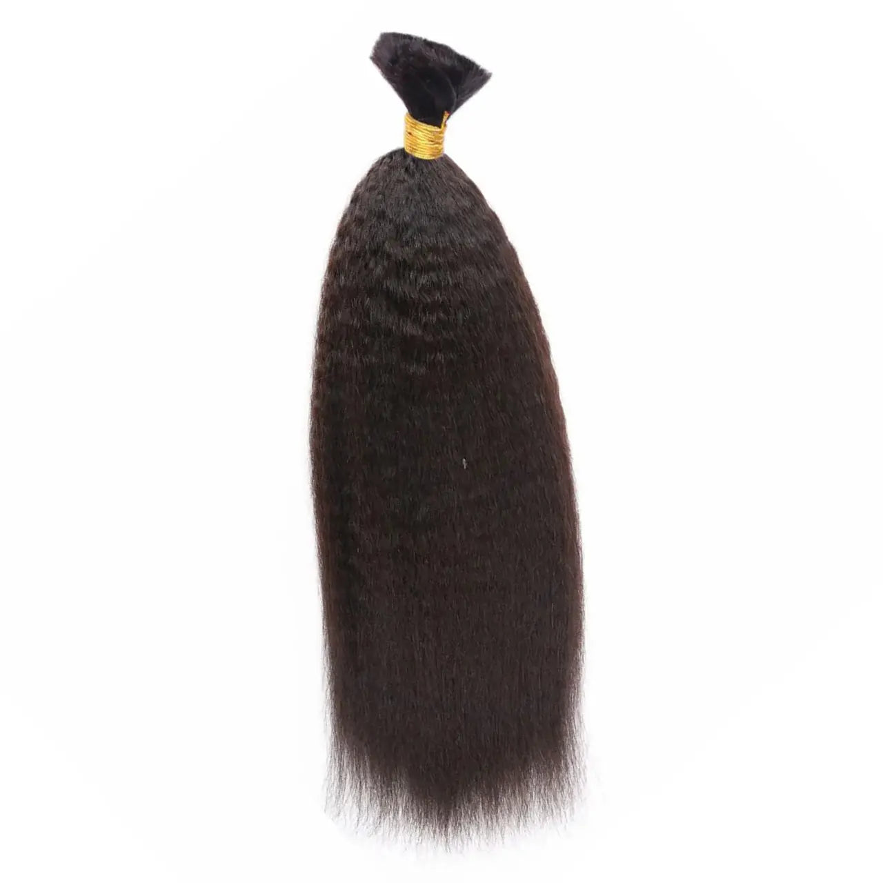 Kinky straight human braiding hair natural black double drawn