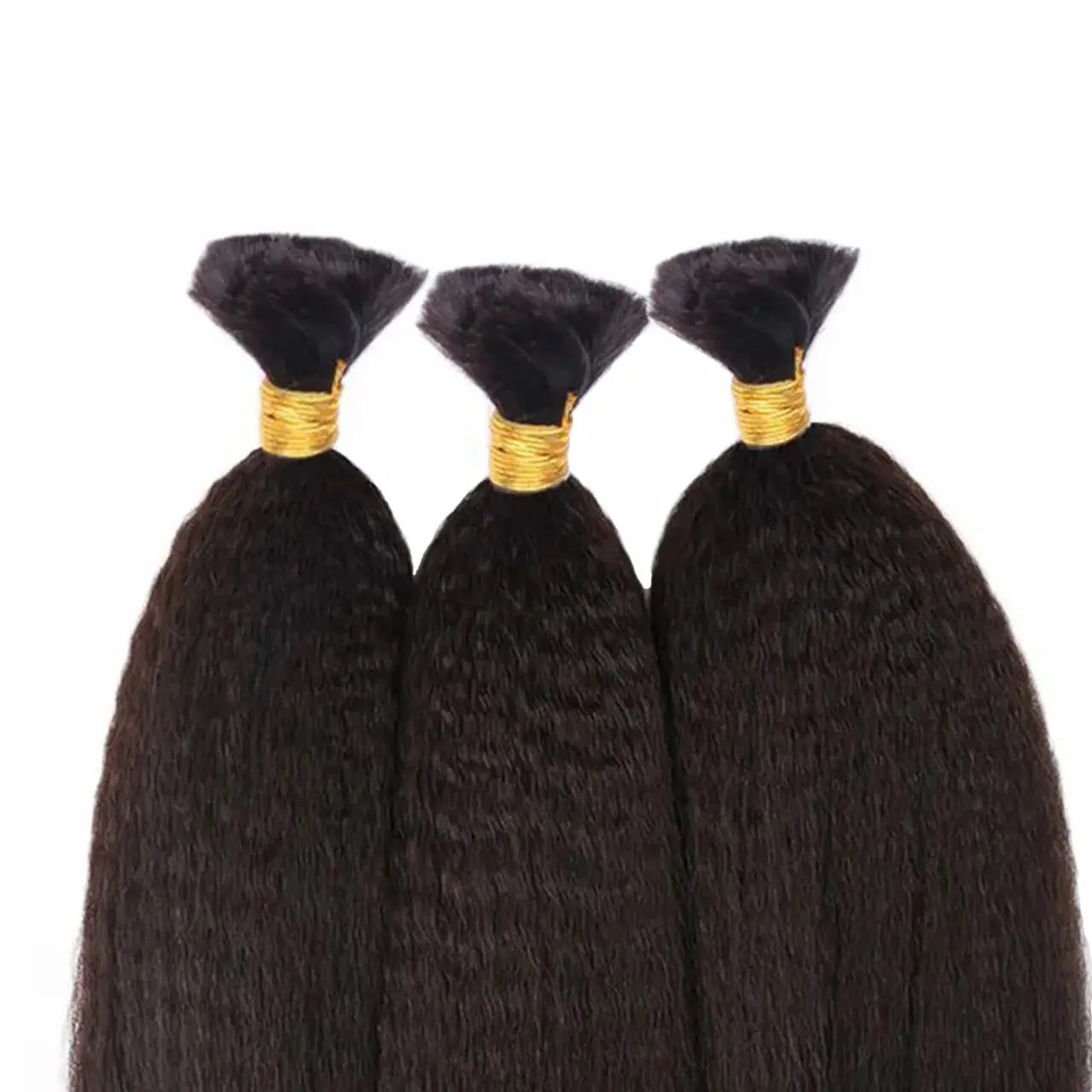 Kinky straight three bunKinky straight three bundles human hair double drawndles human hair double drawn