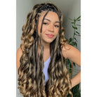 Medium blonde body wave boho braids human hair for black women