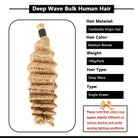 Medium blonde bulk human hair for braiding