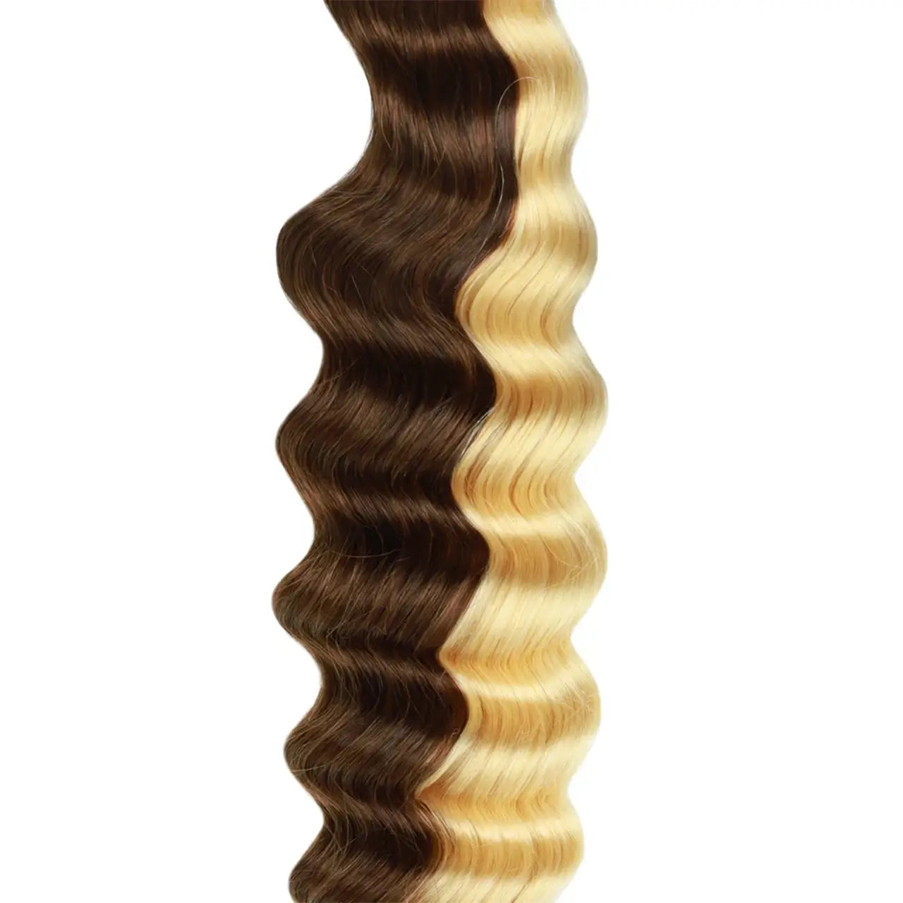 Medium brown blonde piano color deep wave human hair bulk for braiding details