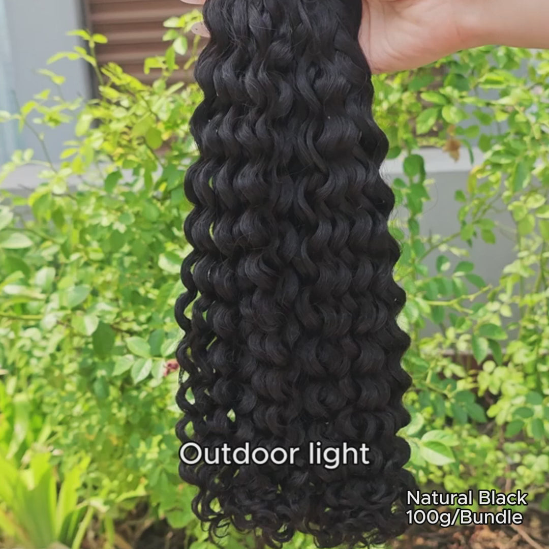 Bulk human braiding hair of 100 virgin hair natural