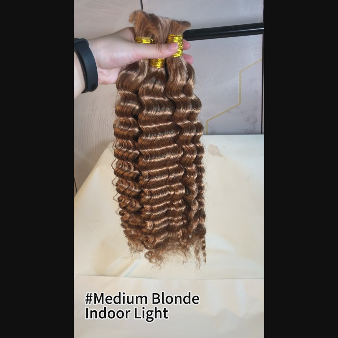 Medium blonde bulk hair for braiding