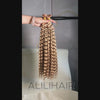 Water wave bulk human braiding hair golden brown